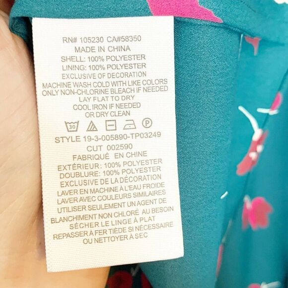 JOIE Women’s Myella Floral Print Blouse Size XXS Teal Long Sleeve Button Top - Picture 11 of 12